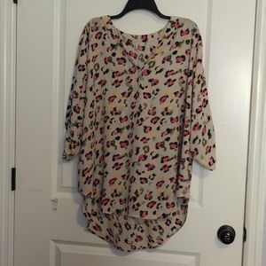 Flowy animal print blouse